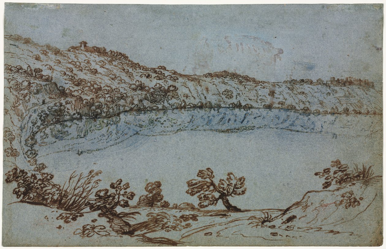 ネミ湖の眺め1650。 作： 不明