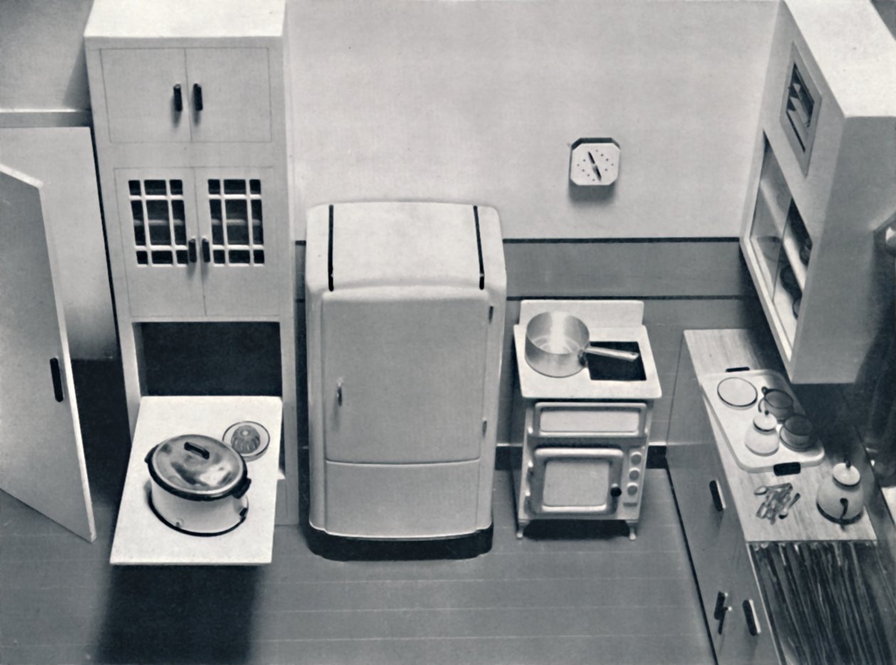 HMV Household Appliancesが設計したキッチンの眺め、1938 作： 不明