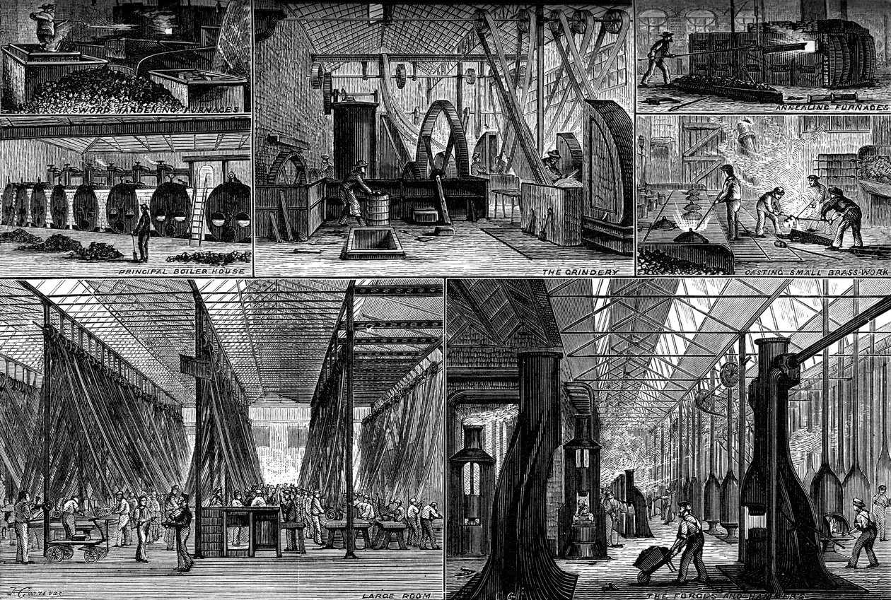 ロイヤルスモールアームズファクトリー、エンフィールド、c1880のビュー 作： 不明
