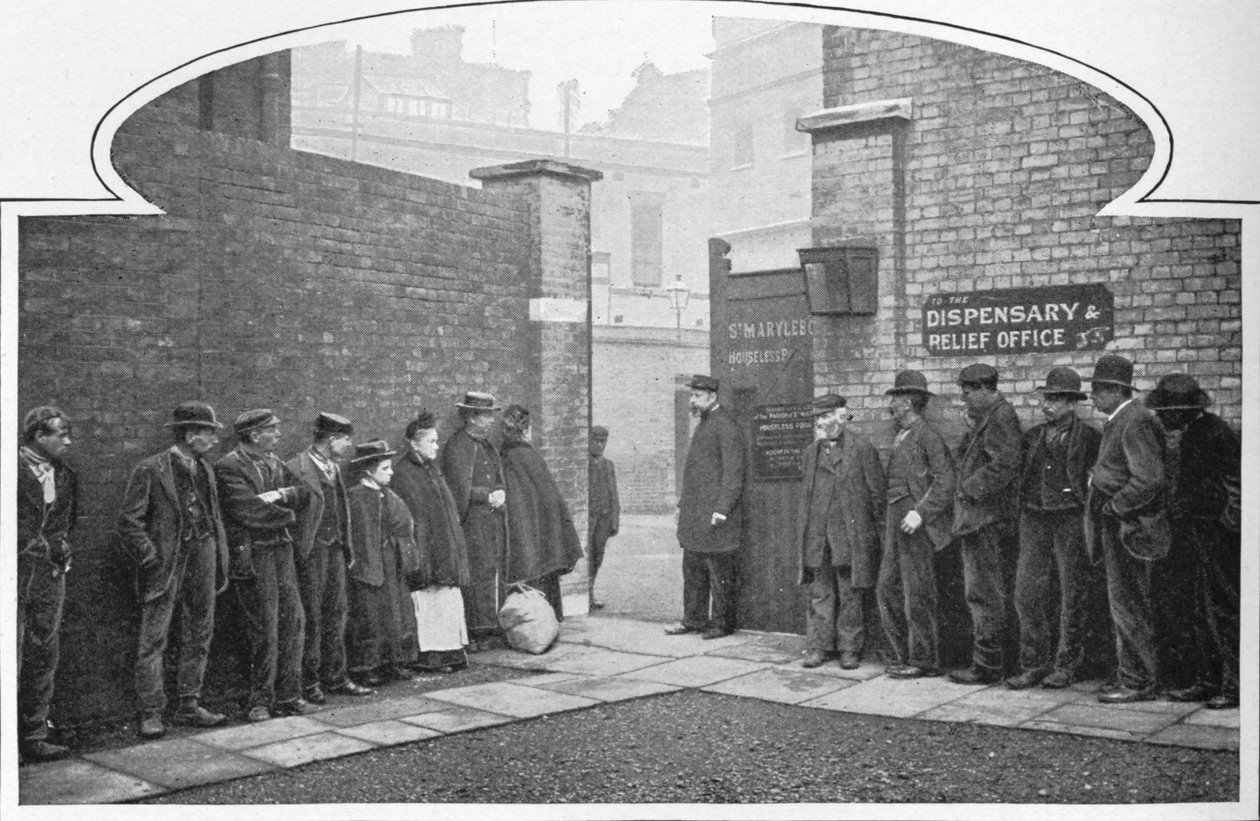 セントメリルボーンワークハウス、ロンドン、Luxborough Street、c1901 1903への入院を待っています。 作： 不明