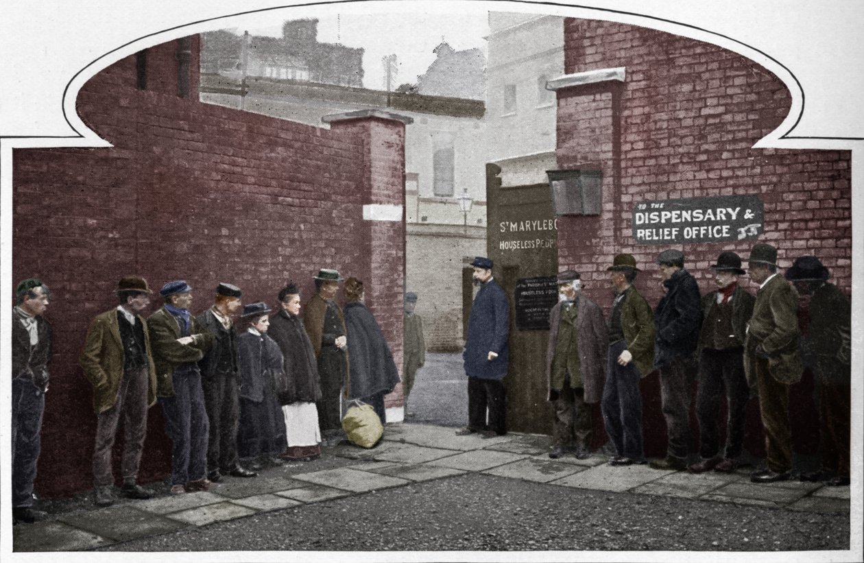 セントメリルボーンワークハウス、ロンドン、Luxborough Street、c1901 1903への入院を待っています。 作： 不明