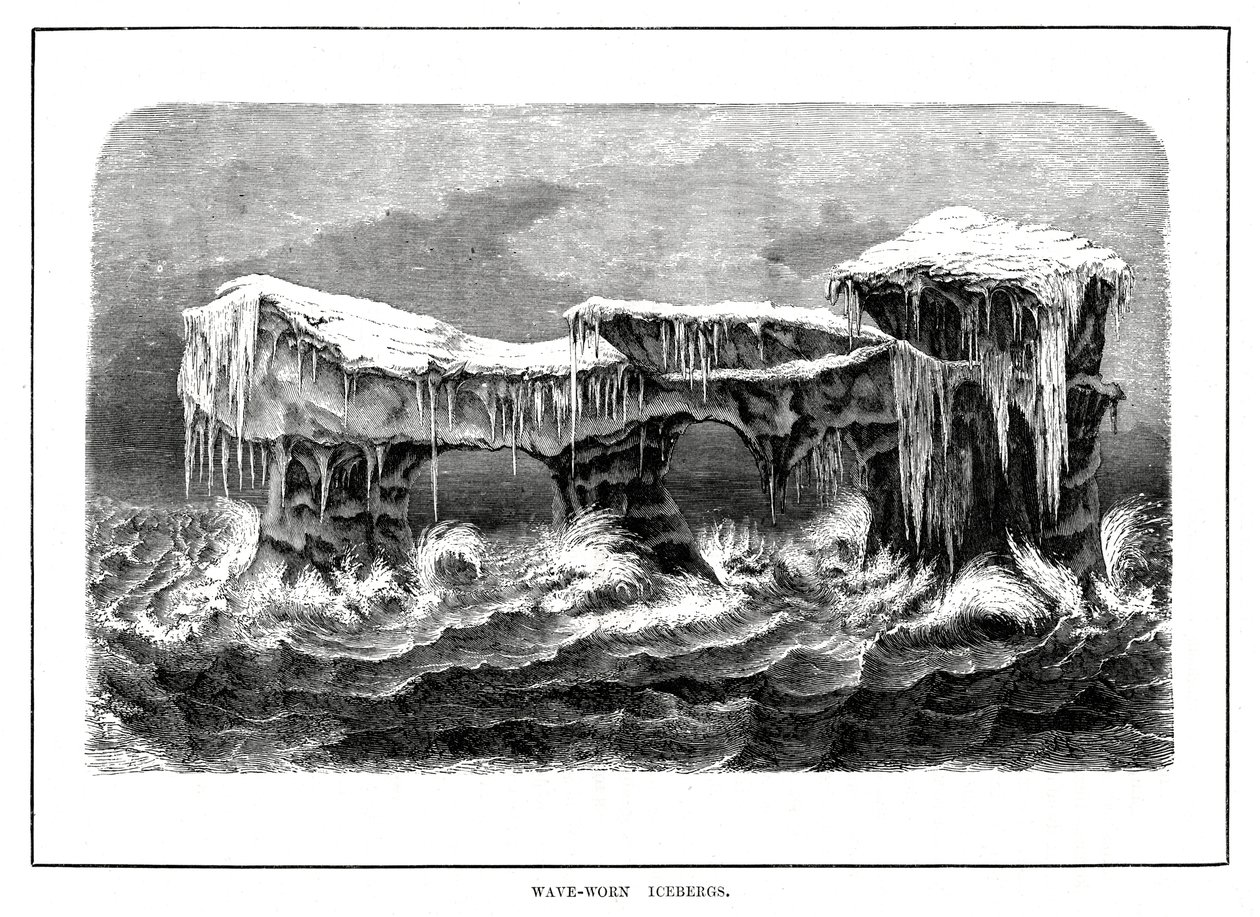 波浪した氷山、1877 作： 不明