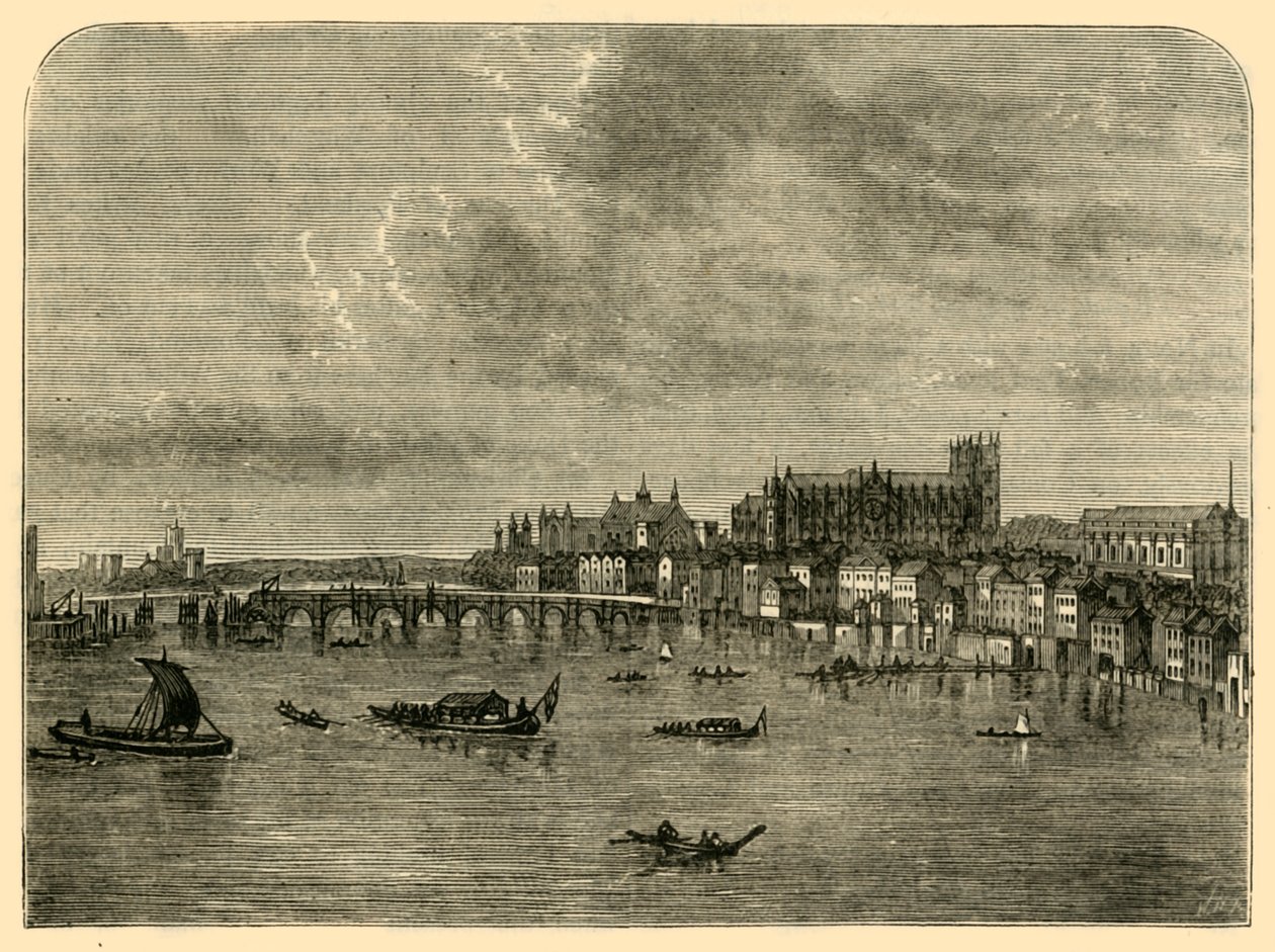 ウェストミンスター橋、1881年。 作： 不明