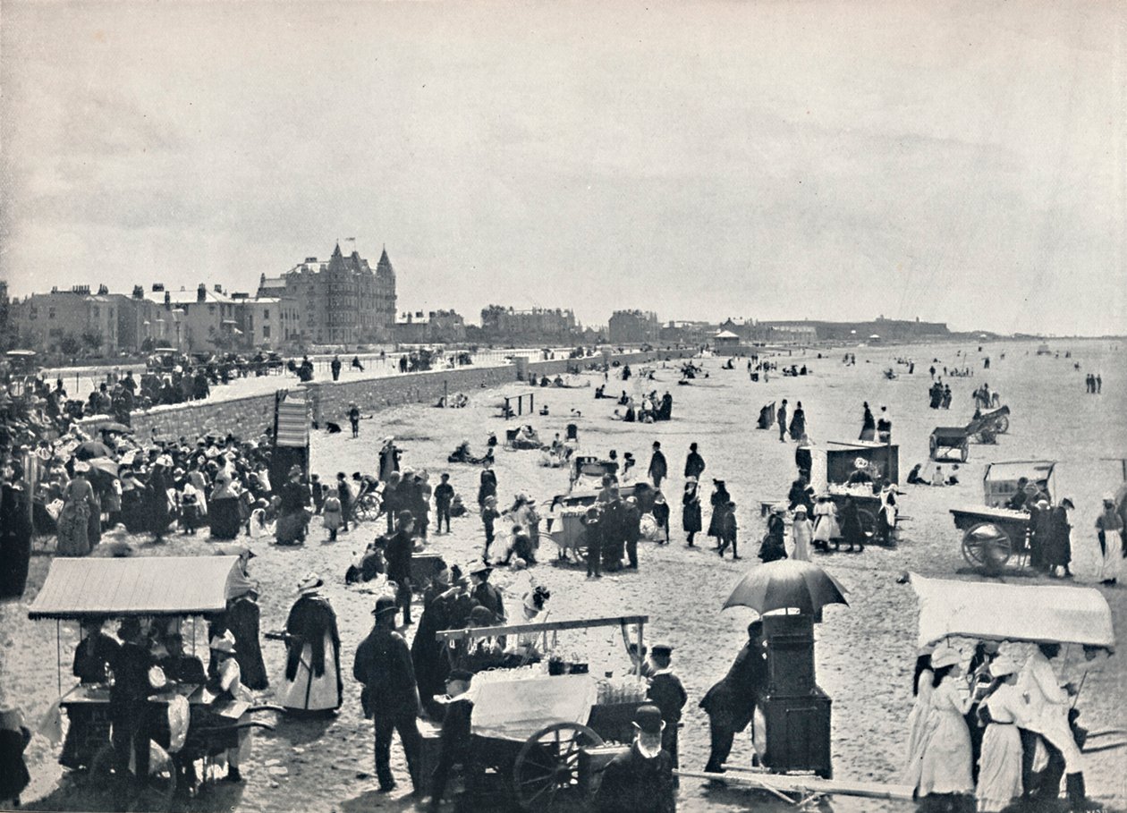 ウェストンスーパーメア-砂浜の夏のシーン、1895 作： 不明