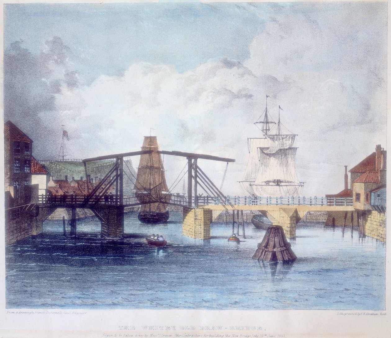 ウィットビーハーバー、ヨークシャー、エスク川の河口、c1833 作： 不明