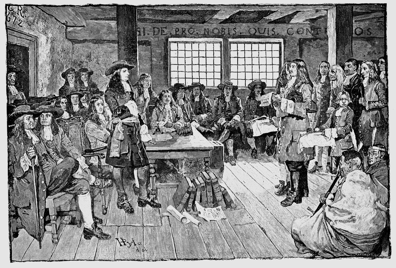 ウィリアムペン1644-1718英語のクエーカー教と植民地主義者、ペンシルベニア州の創設者、1682年 作： 不明