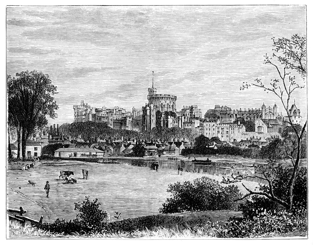 Brocas Meadows、c1888のウィンザー城 作： 不明
