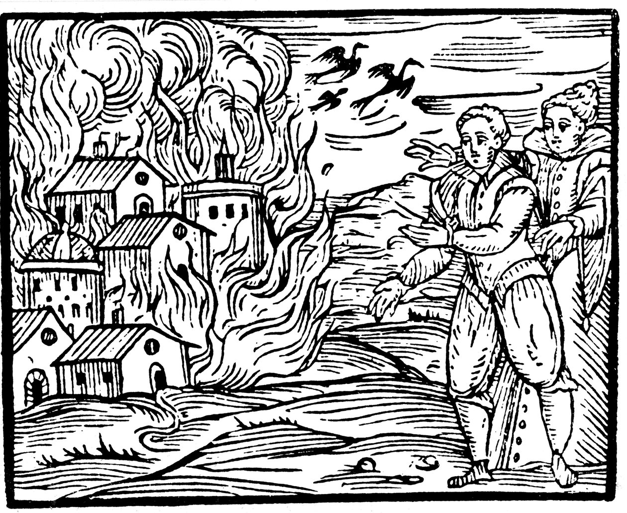 魔女が家を火事で破壊-シュヴァーベン、1533 作： 不明