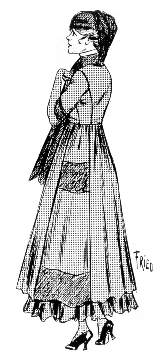 クレープの裾とシルクのベールで包まれた女性たち（1915年） 作： 不明