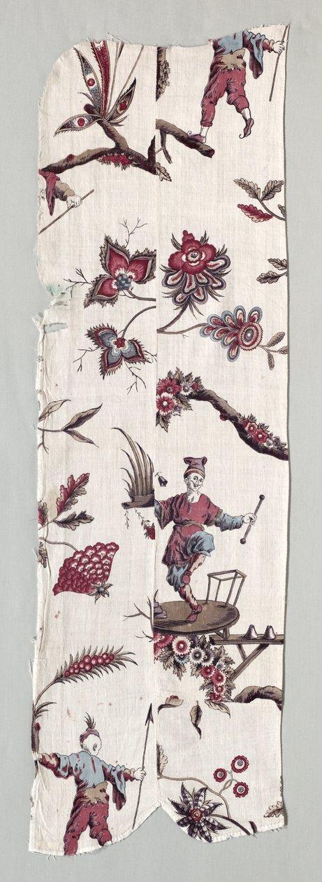 木版印刷された繊維片、c。 1785年。 作： 不明