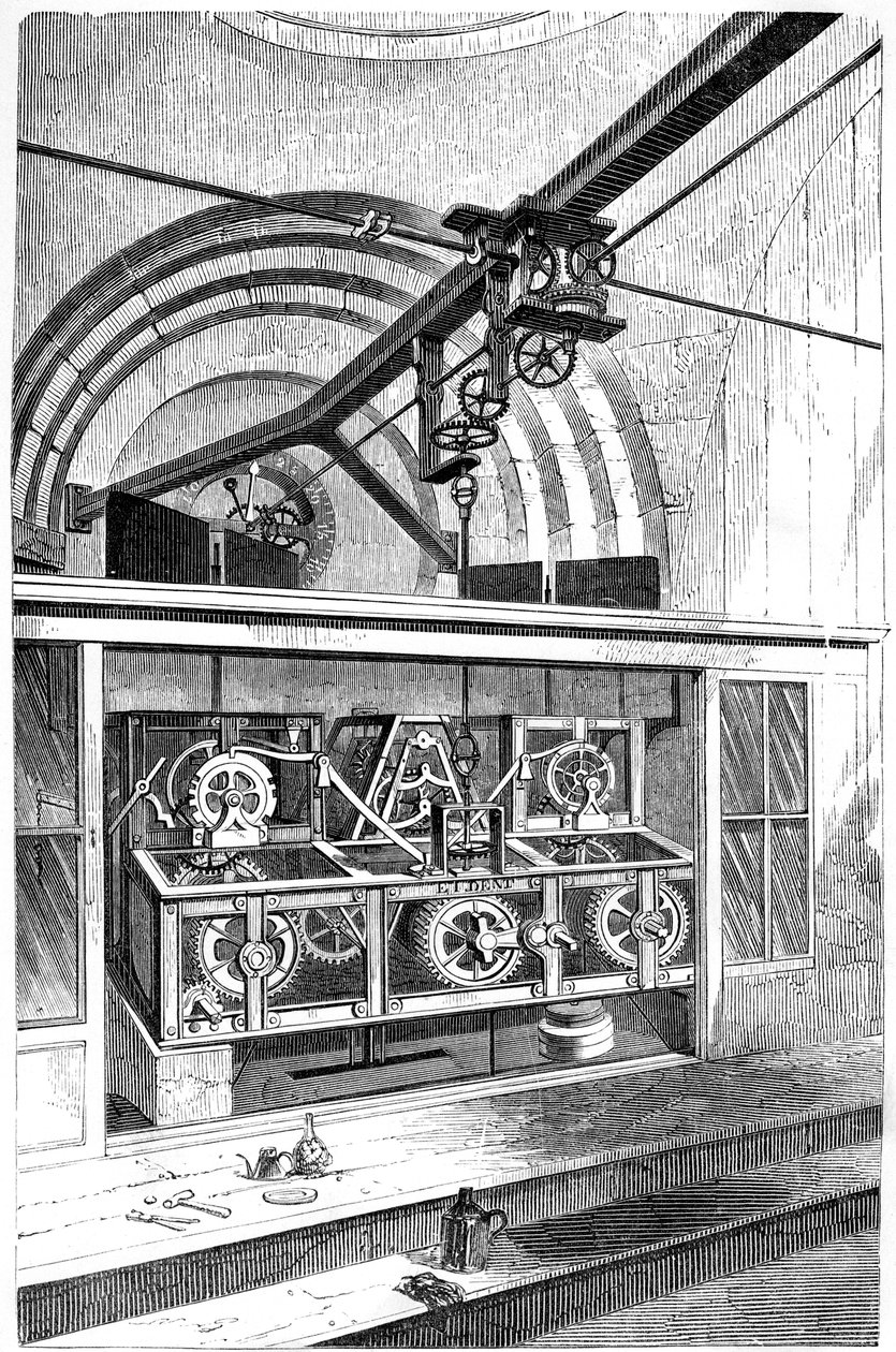 1866年、ロンドン王立証券取引所の時計の作動部分 作： 不明