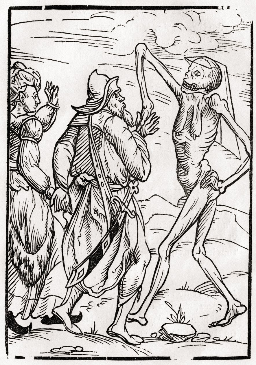 1843年にバーゼルで公開された「Der Todten Tanz」から、Unbelieving Husbandの死が訪れる 作： 不明不明