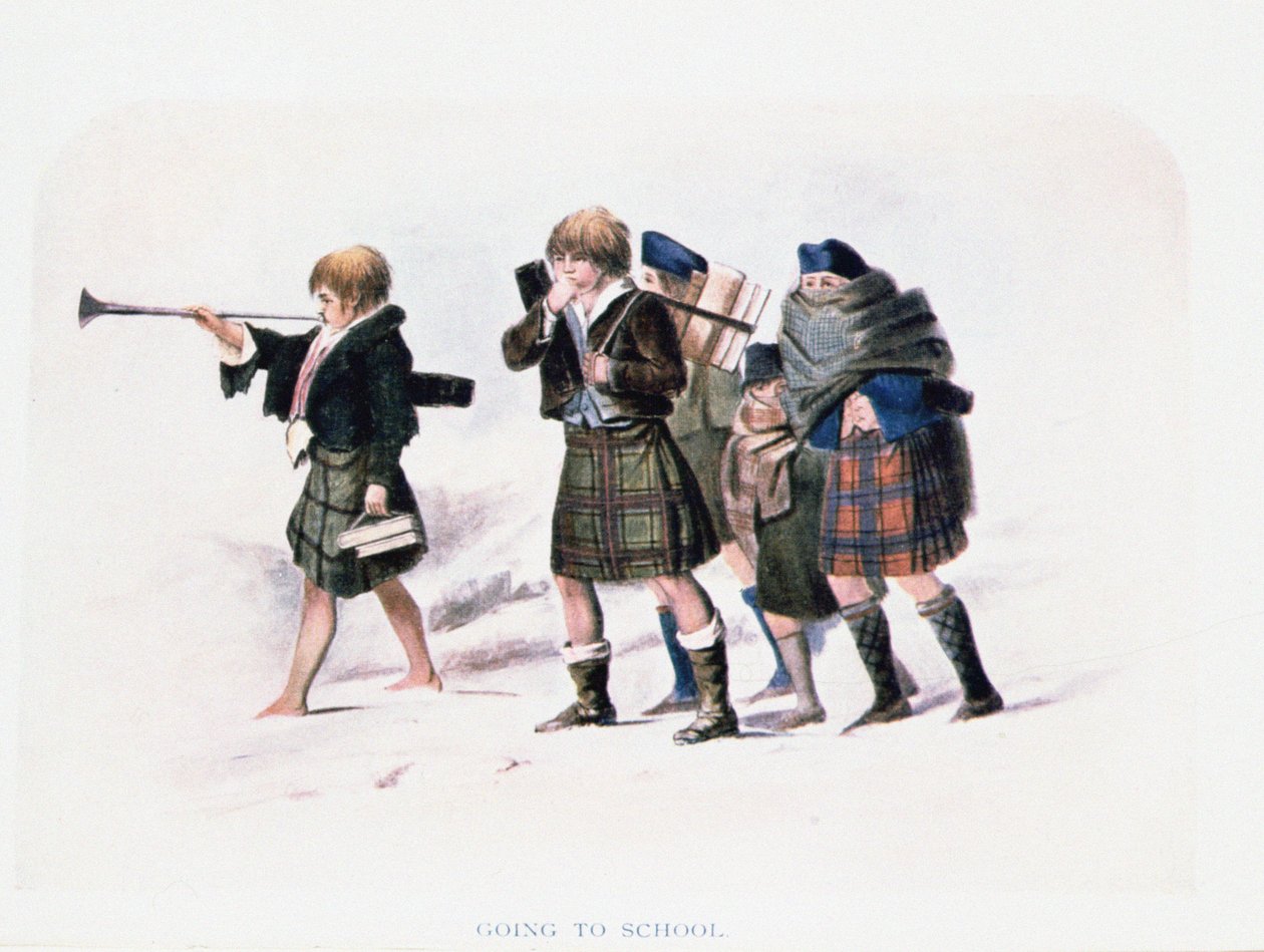 RR McIanによるGoing To School（色付きのlitho） 作： 不明不明