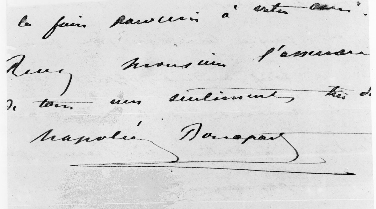 ナポレオンボナパルト（1769-1821）の手書きおよび署名（紙にペンとインク） 作： 不明不明