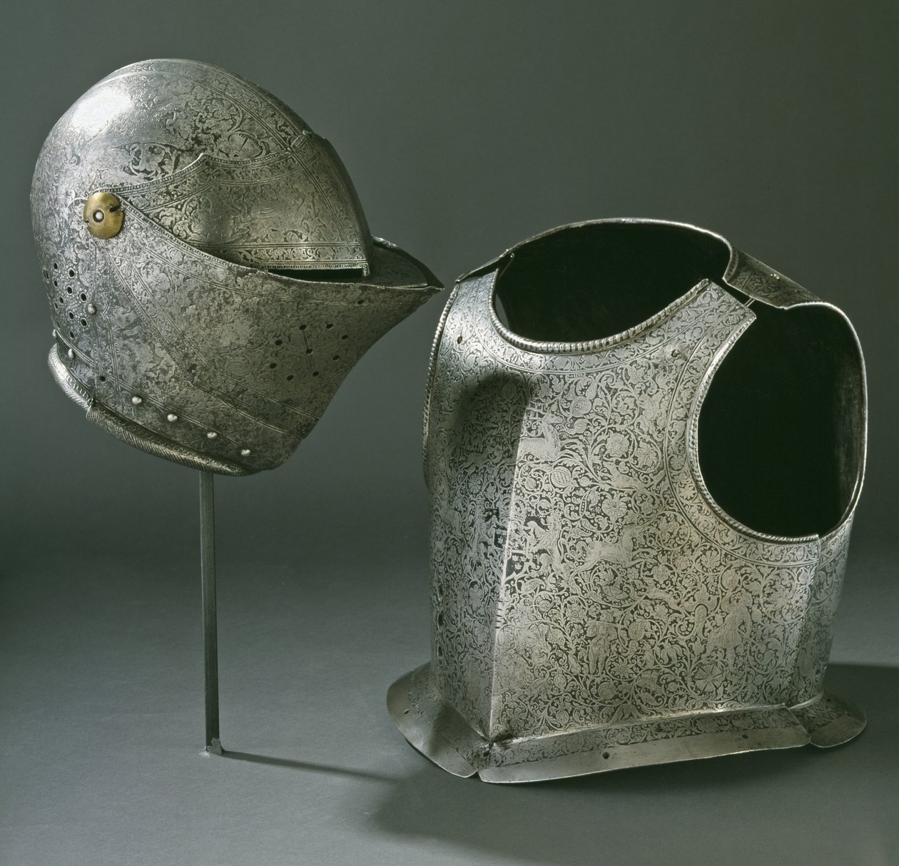 ヘルメットと鎧、c.1620（鋼） 作： 不明不明