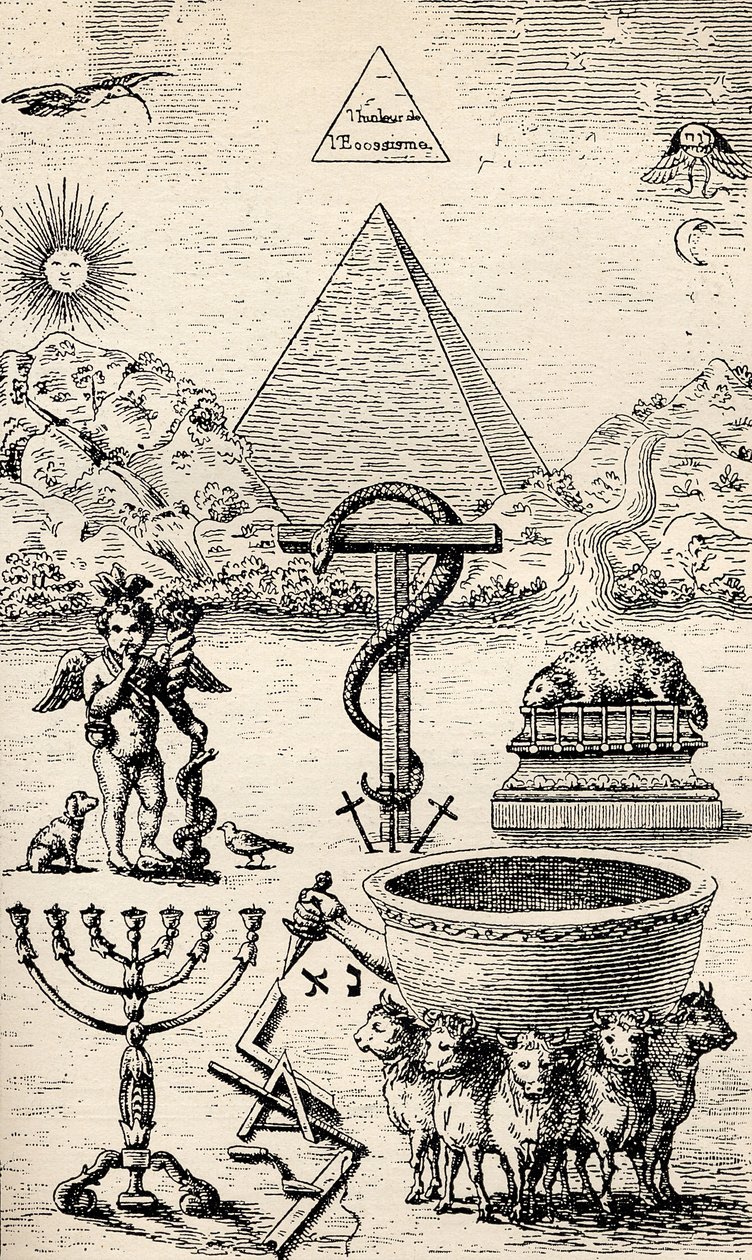 1932年に発行されたEugen Lennhoffによる「The Freemason」からの高度なシンボル 作： 不明不明