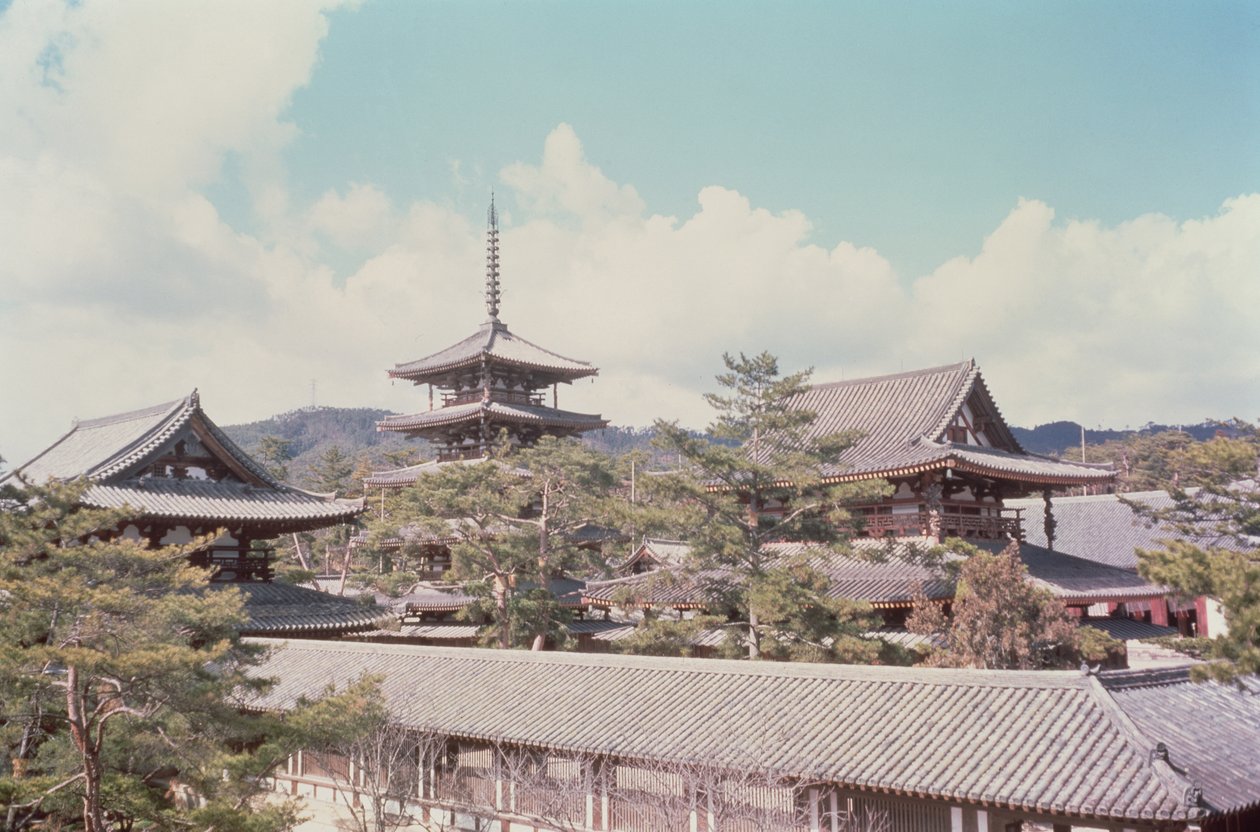 西暦607年に建てられた奈良県法隆寺 作： 不明不明