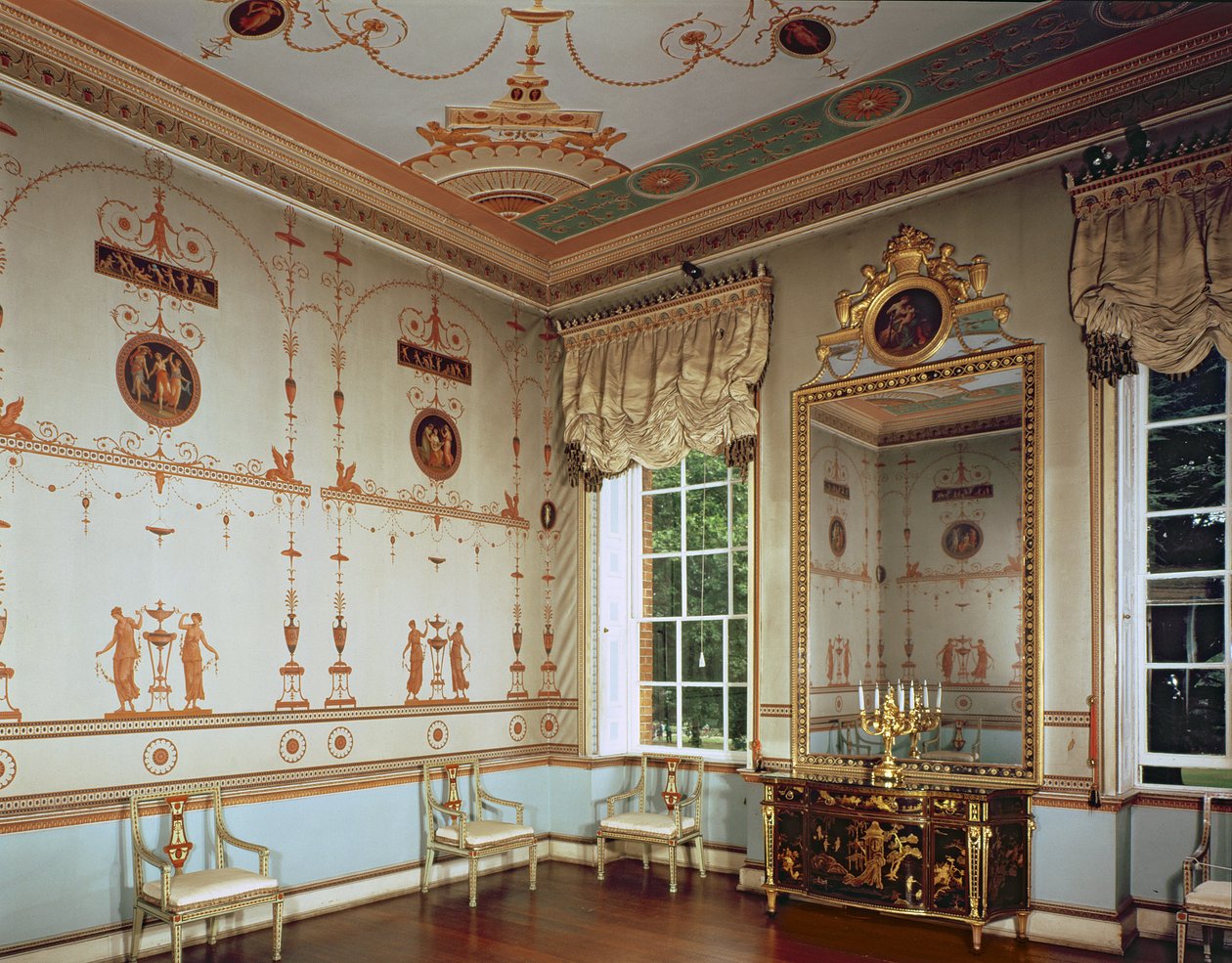 ロバートアダム（1728-92）によって建設されたオスターリーパーク、エトルリアルーム（1761年、イギリス、ミドルセックス） 作： 不明不明