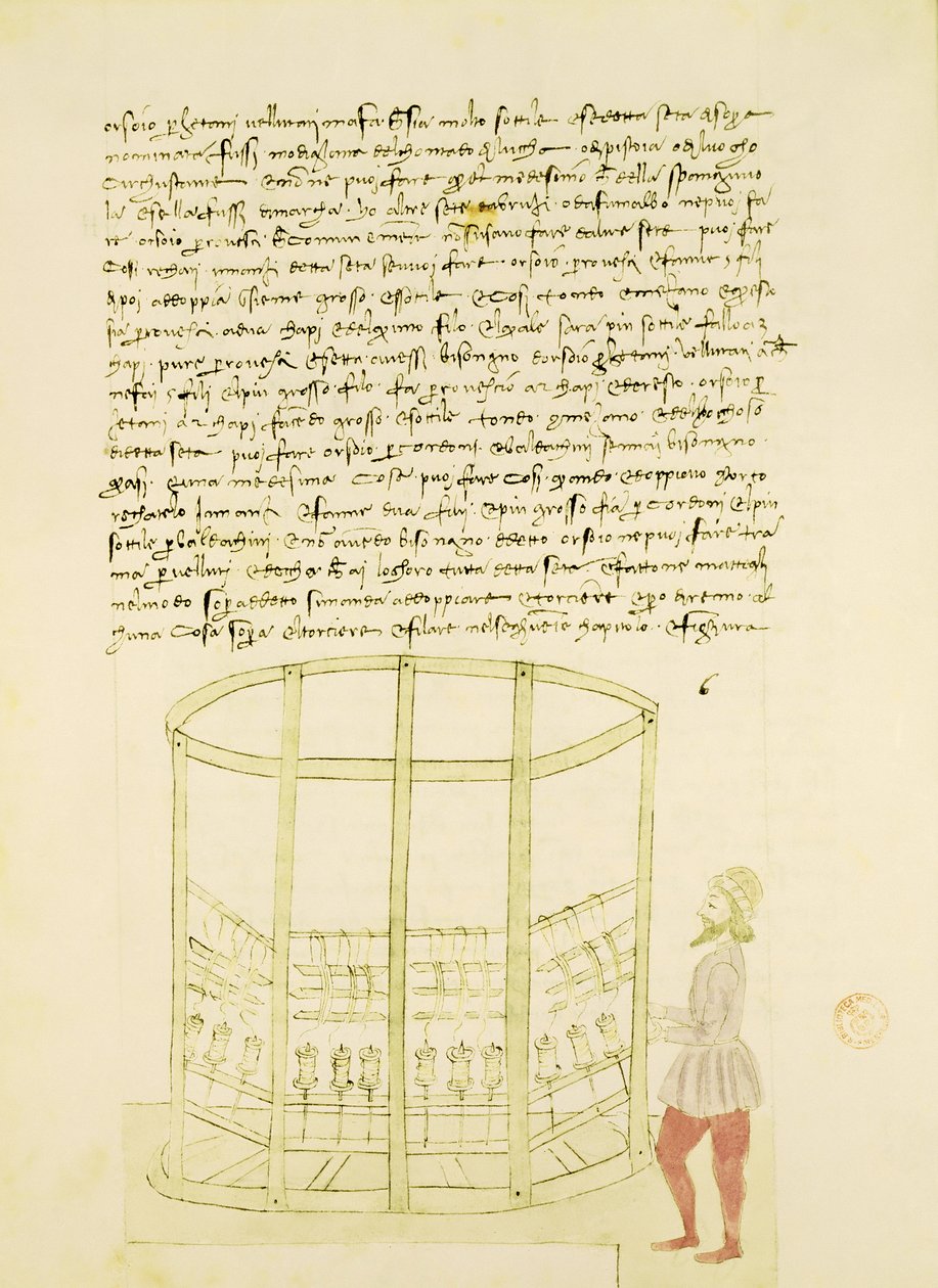 Precetti dell Arte della Seta（シルクギルドのルール）から絹の糸をねじる 作： 不明不明
