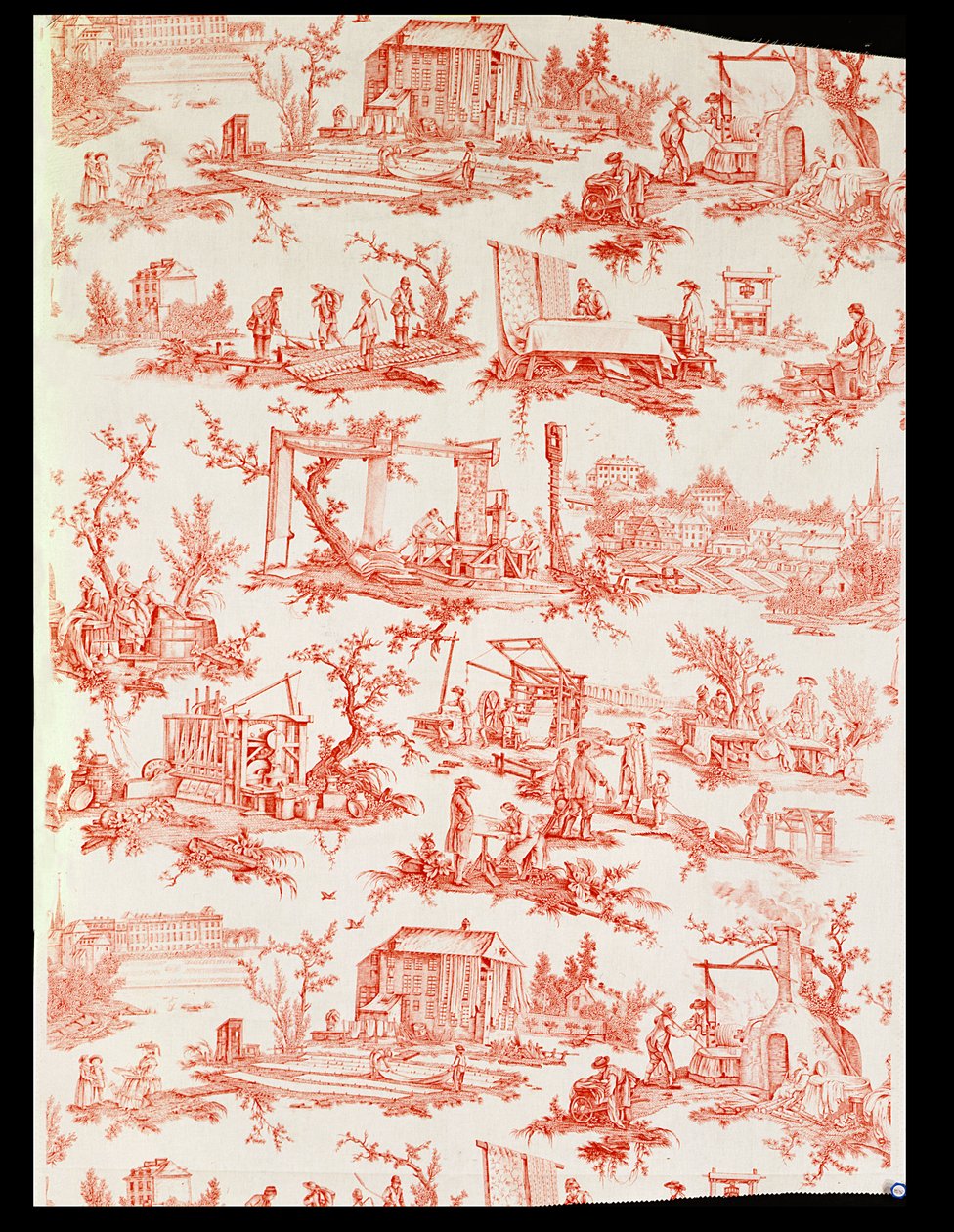 クリストフユエが設計した綿の製造プロセスを示すToile de Jouy、フランス、1783 作： 不明不明