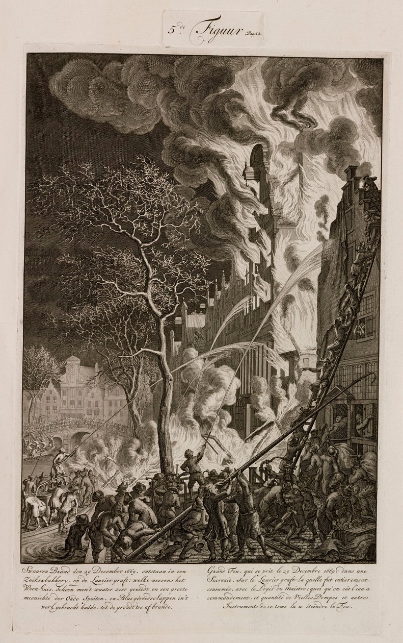 1669年12月29日、オランダ・アムステルダムの製糖所で発生した火災 作： 不明