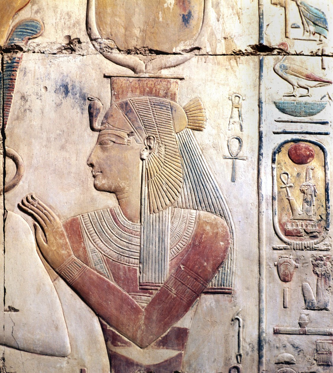エジプトのアビドス: Sethi (Seti) I、女神 ISIS の Osiriac 寺院。 作： 無名の画家