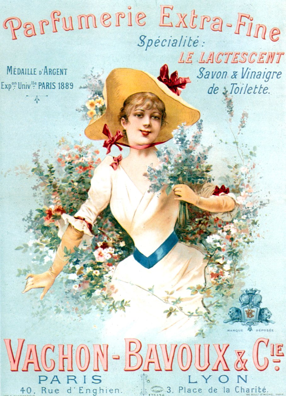 ヴァション・バブー香水の広告ポスター 1891年頃 作： 無名の画家
