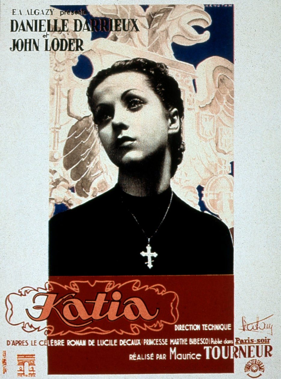 モーリス・トゥルヌール監督、ダニエル・ダリュー出演の映画「Katia」のポスター 1938年 作： 不明