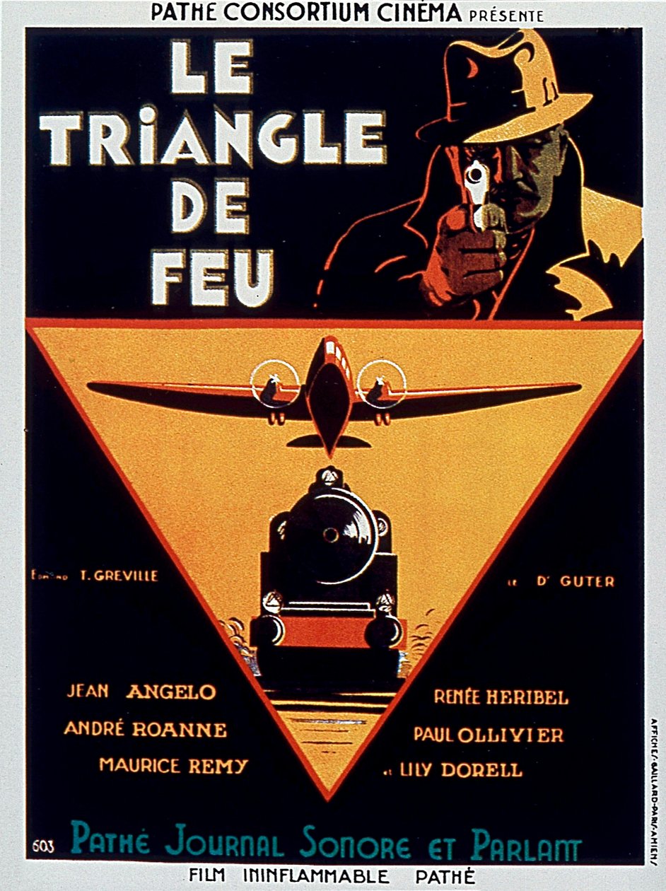 EdmondGreville監督、Jean Angelo出演の映画「Le triangle de feu」のポスター 1932年 作： 不明