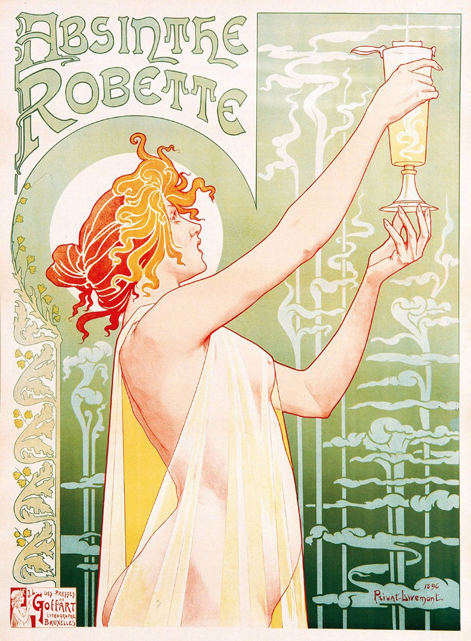 Absinthe Robetteの広告ポスター 作： 無名の画家