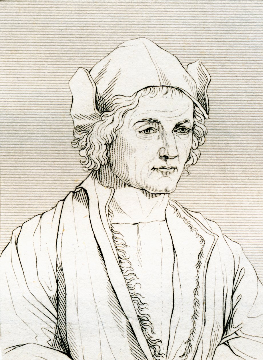 アルブレヒト・デューラーの父親（1497年にアルブレヒト・デューラーが描いた絵の後）、1808年に出版された「The Historic Gallery of Portraits and Paintings」より 作： 不明