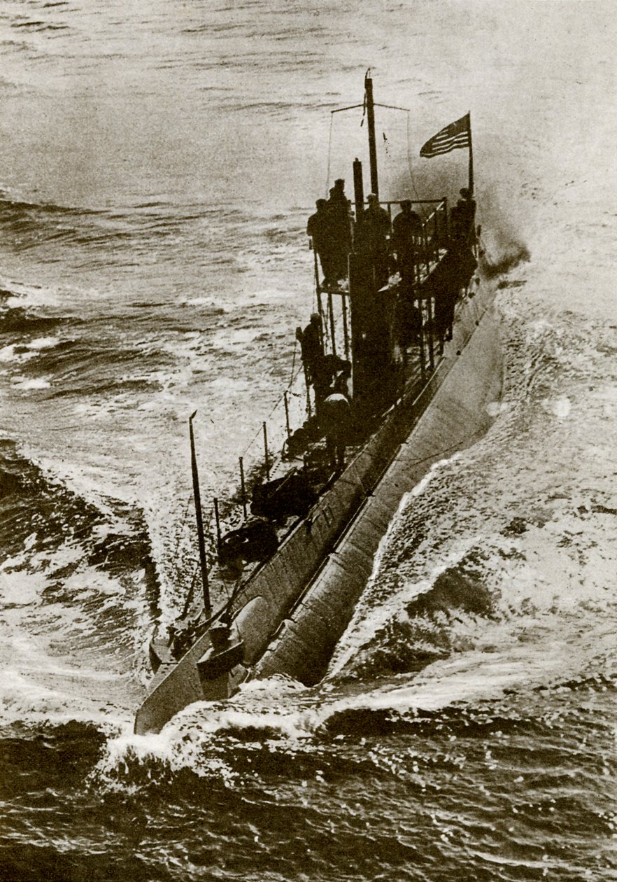 第一次世界大戦中のアメリカの潜水艦 作： 無名の画家