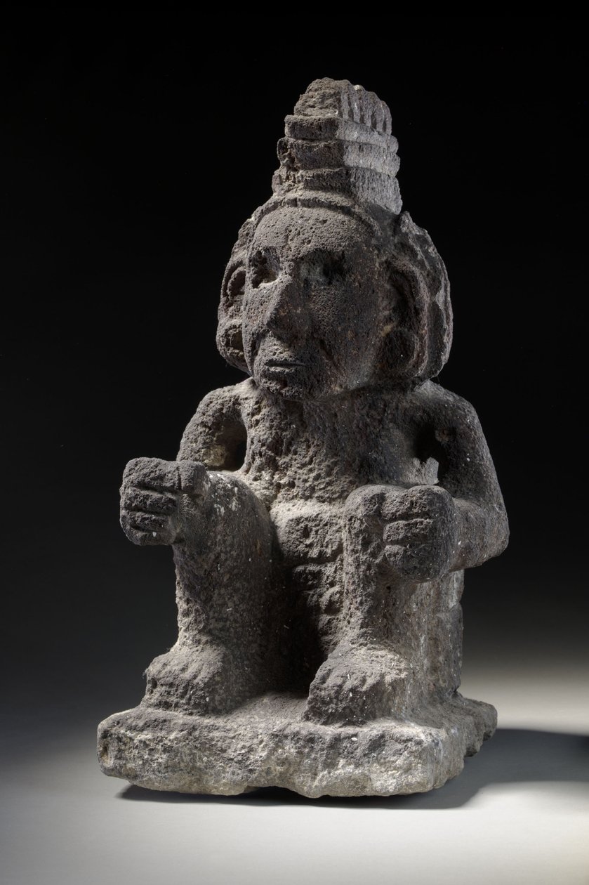 Macuilxochitlのアステカの石像、c.1200-1521 作： 不明