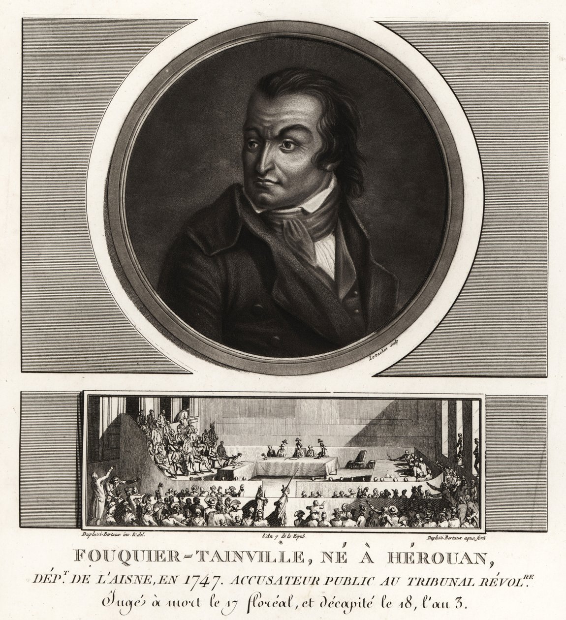 Antoine Quentin Fouquier-Tainville、革命裁判の検事、ギロチンにかけられる 1795年 作： 不明