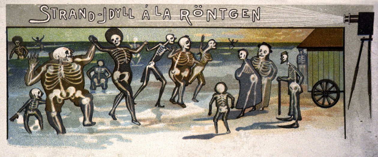 ロントゲン海岸の牧歌的な風景、1900年頃（イラスト） 作： 無名の画家