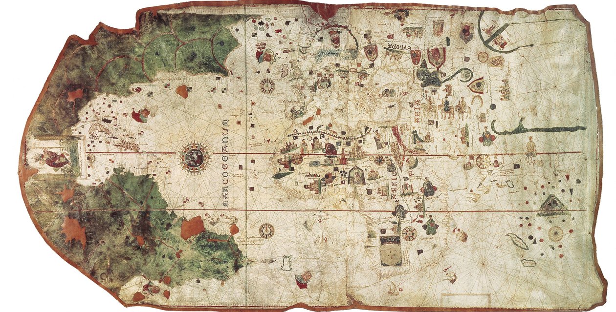 コサ、フアン・デ・ラ（1460-1510）。地図製作者。フアン・デ・ラ・コサによる海図（1500年）。スペイン.マドリッド（自治州）.マドリード.海軍博物館 作： 無名の画家