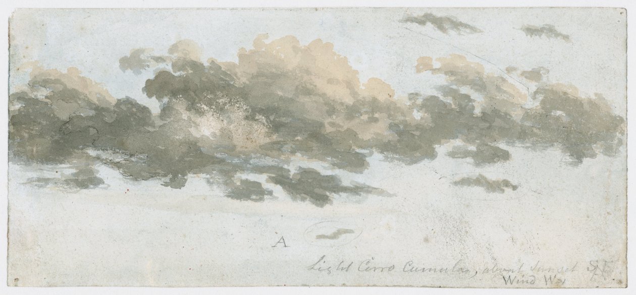巻積雲、雲の習作、1803-1811年頃 作： 無名の画家