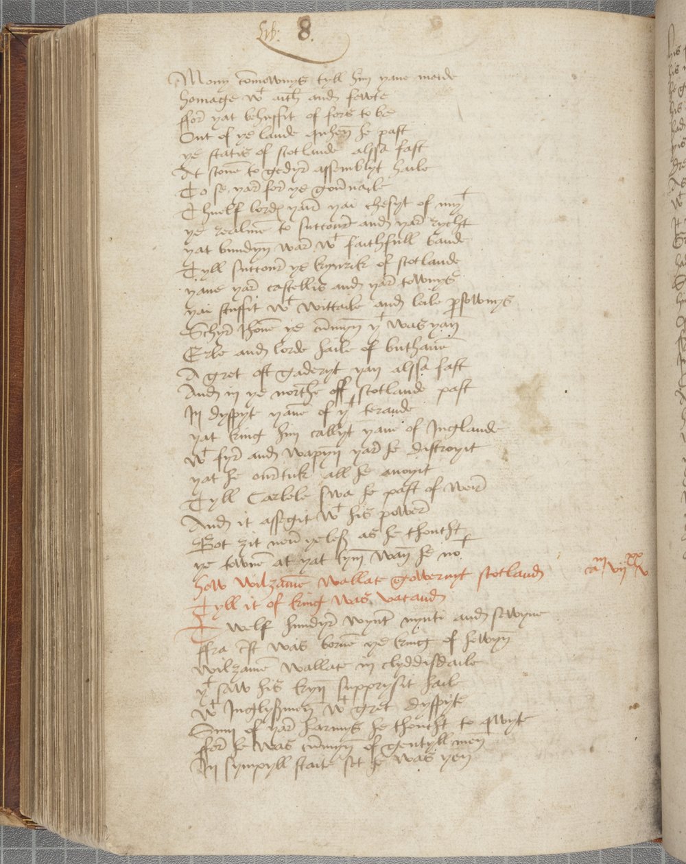 ウィントゥーンのアンドリュー・クロニクルのコピー、Fol319裏面、1550年頃（紙にインク 作： 不明