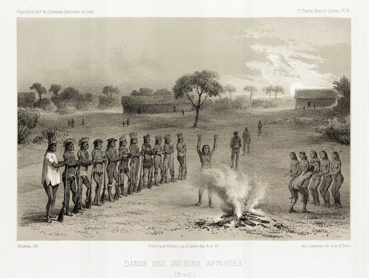 アピナージ・インディアンの踊り、ブラジル、1843-1847年頃 作： 不明