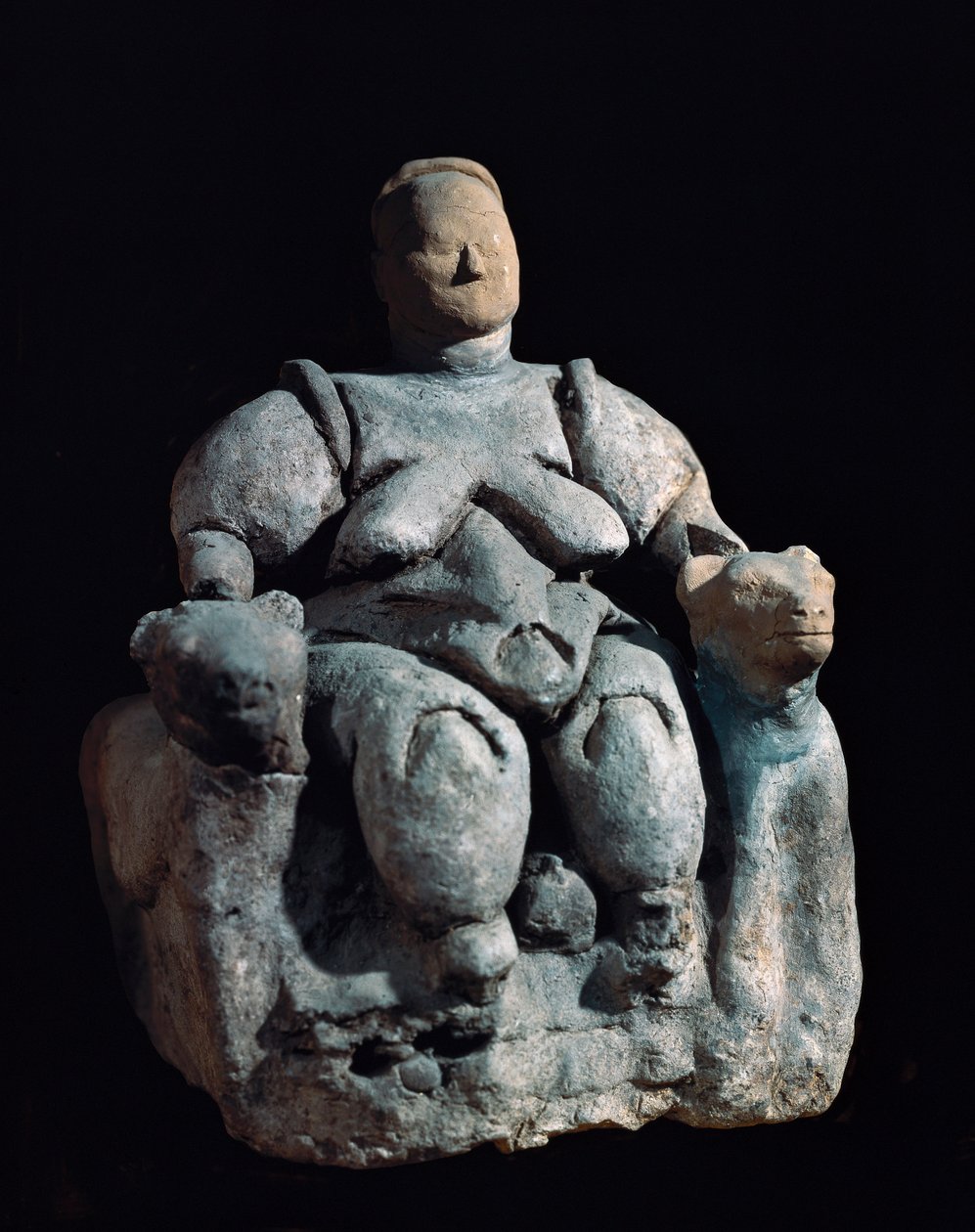 母の女神、テラコッタ像。 CatalHuyukからの8000-6000AD