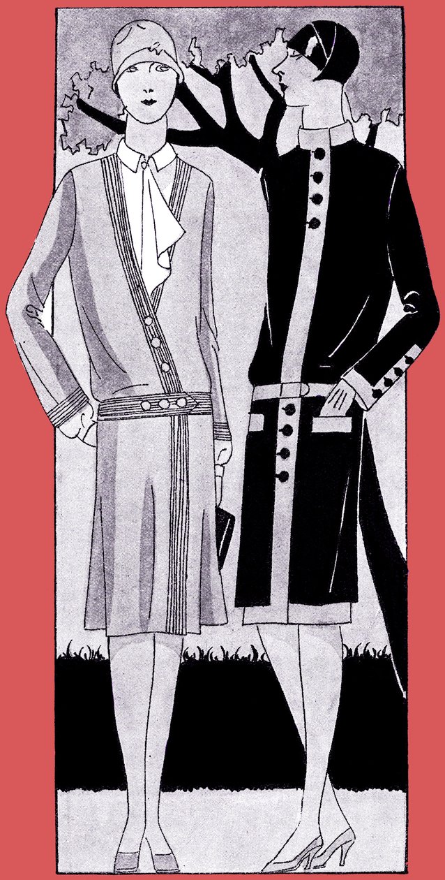 ファッション：1928年春のドレス 作： 無名の画家