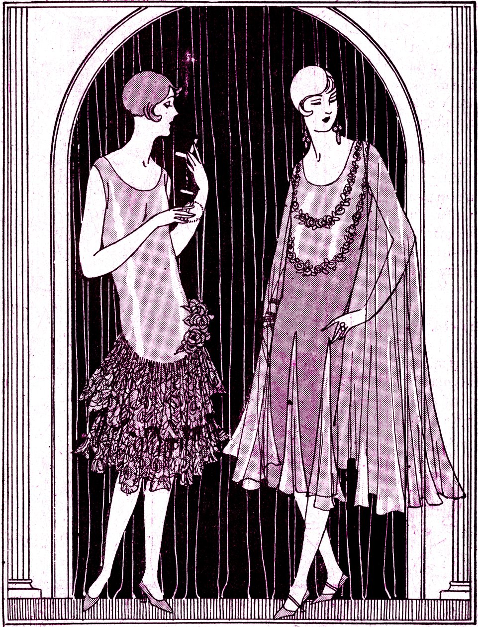ファッション：1925年5月のイブニングドレス 作： 無名の画家