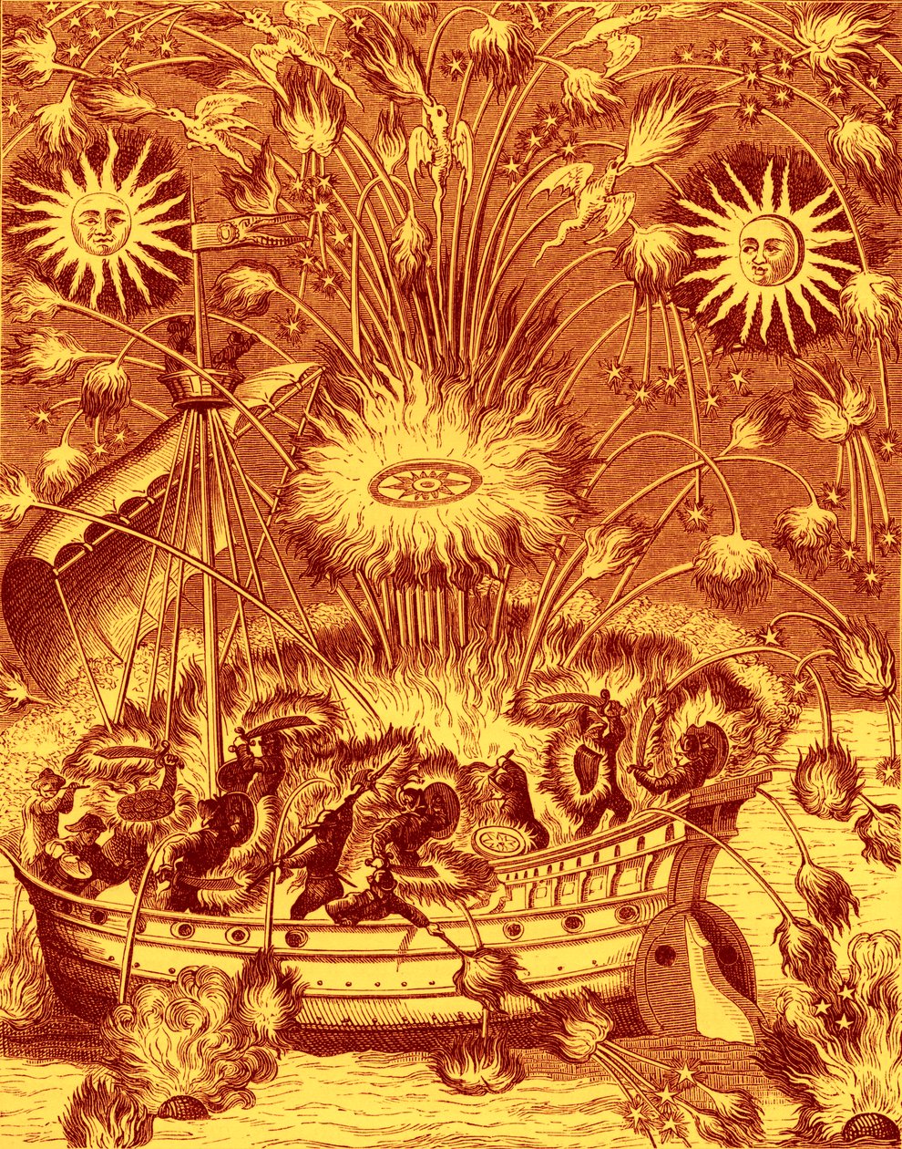 水上花火 作： 無名の画家
