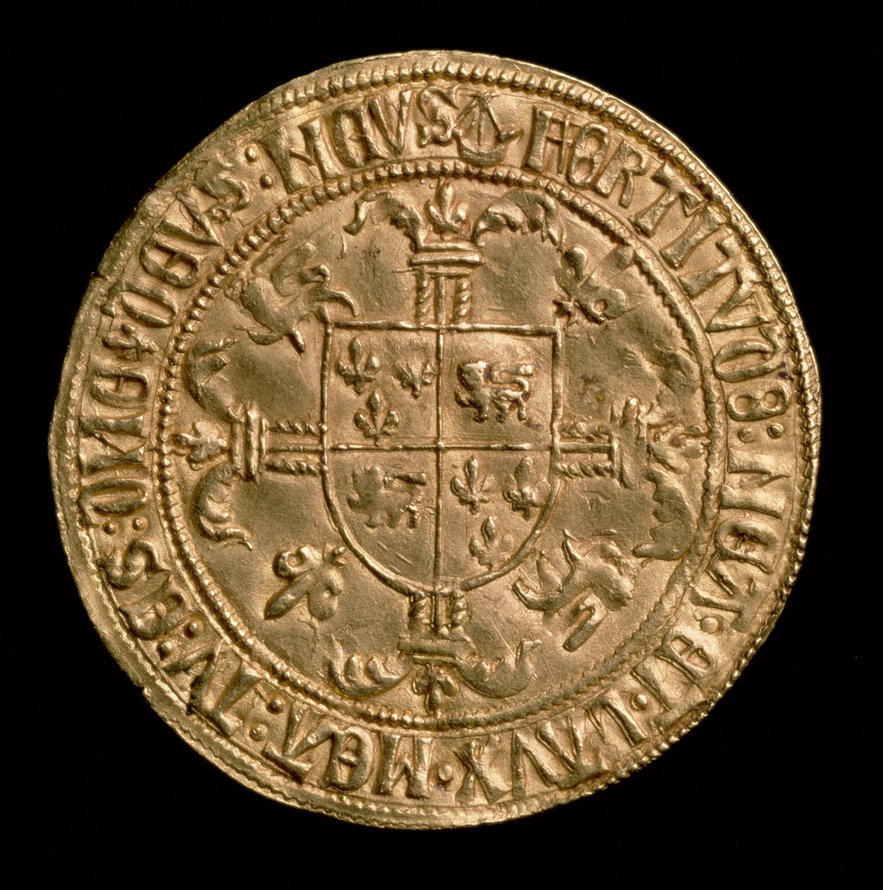 アキテーヌ公シャルル（1433-1477）のフォール・ドール 裏面には紋章が描かれ、ボルドーで鋳造された。 作： 不明