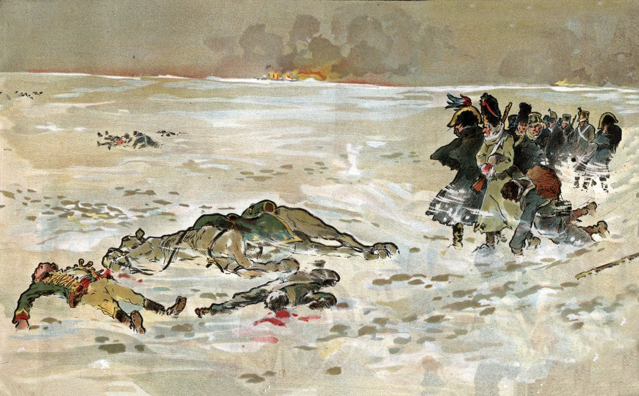 ロシアからのフランスの撤退 作： 無名の画家