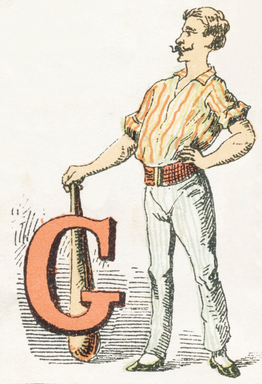 G - Gymnaste - Childish Alphabet, Editions Gordinne 1920 (e.g. engraving) 作： 不明