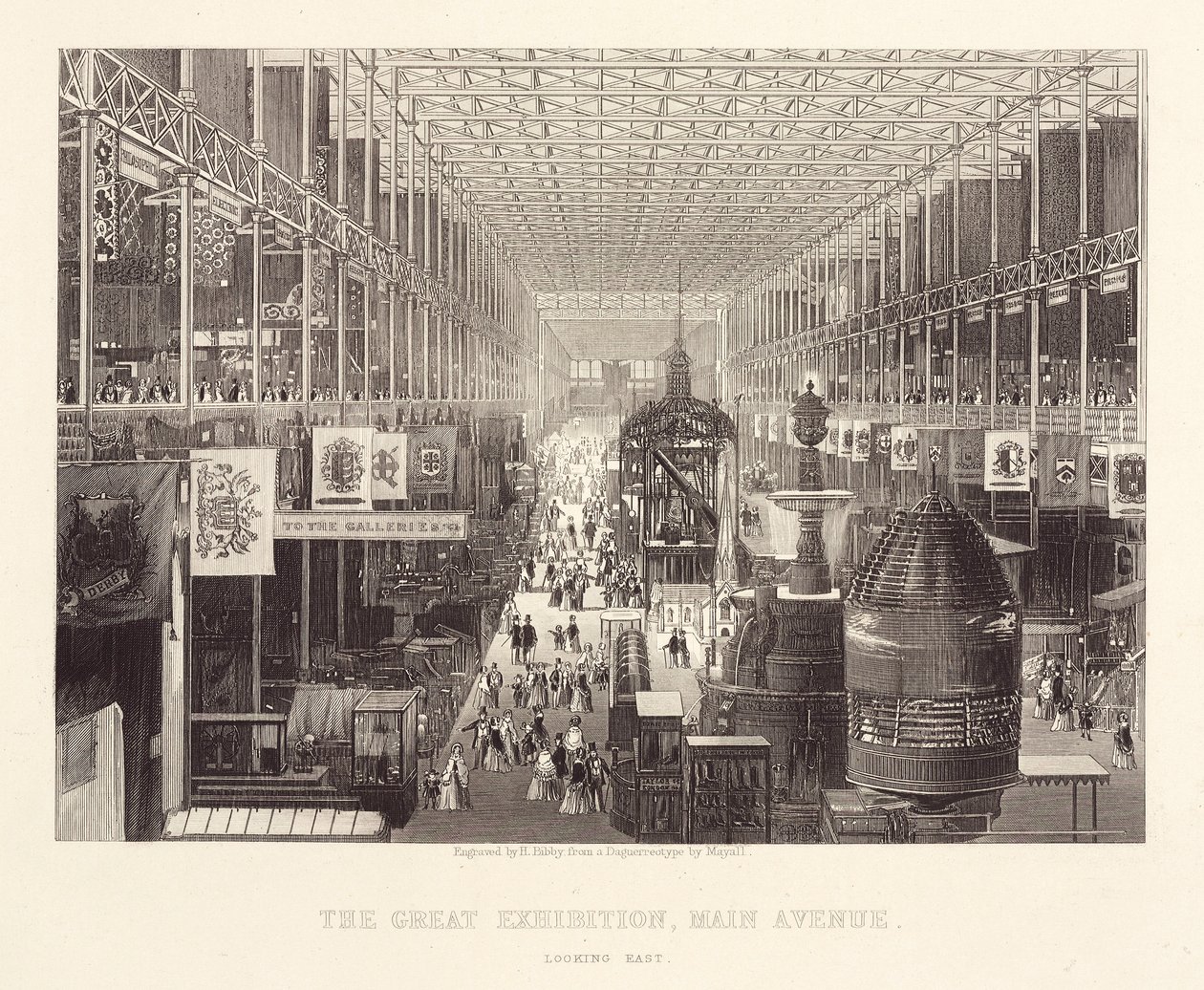 1851年の大博覧会「Great Exhibition, Main Avenue looking east 作： 不明