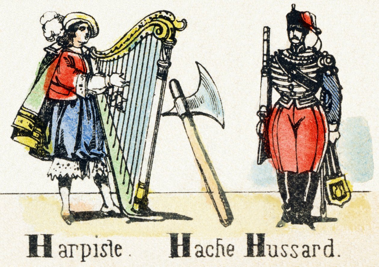 H - Harpiste Hache Hussard - Alphabet - children