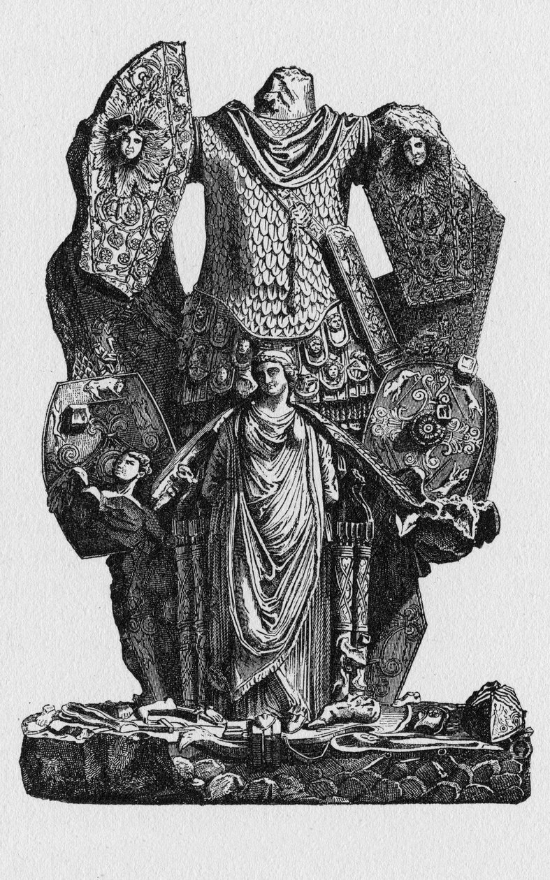 古代ローマの歴史。1872年のローマのエングレービング 作： 不明