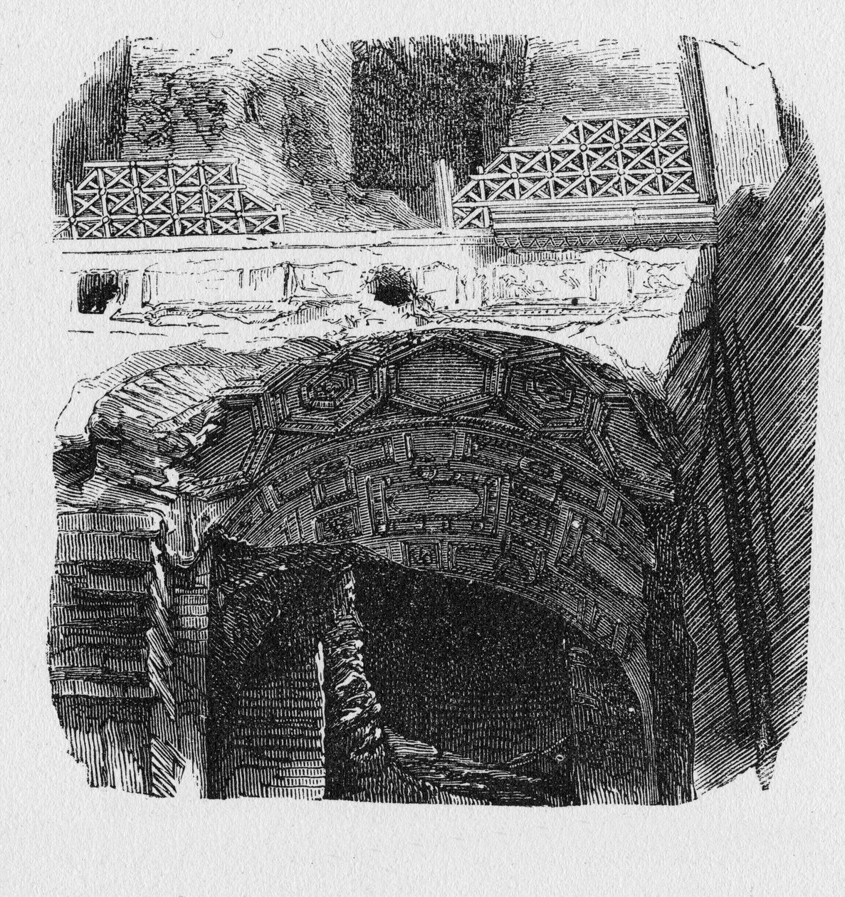 古代ローマの歴史。1872年のローマのエングレービング 作： 不明